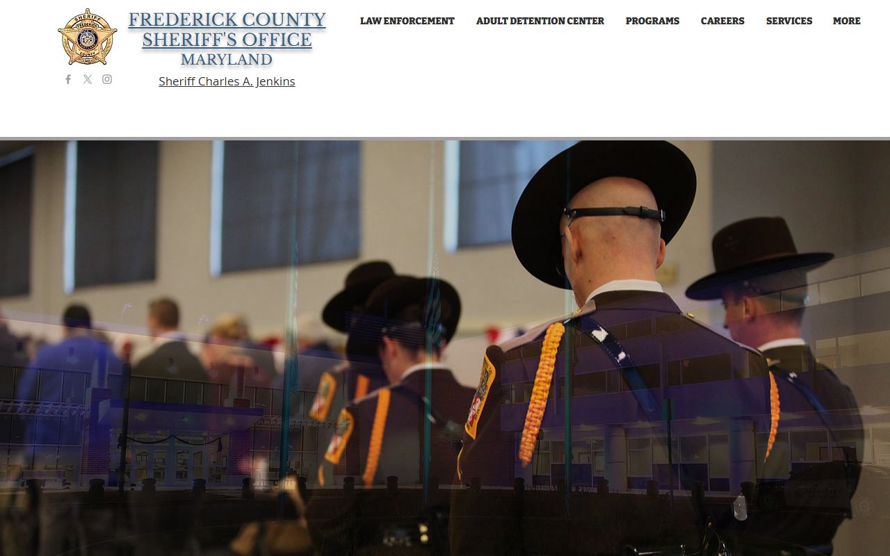 Frederick County Sheriff's Office website for jail roster information